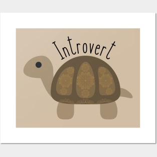 Introvert Tortoise Cute Posters and Art